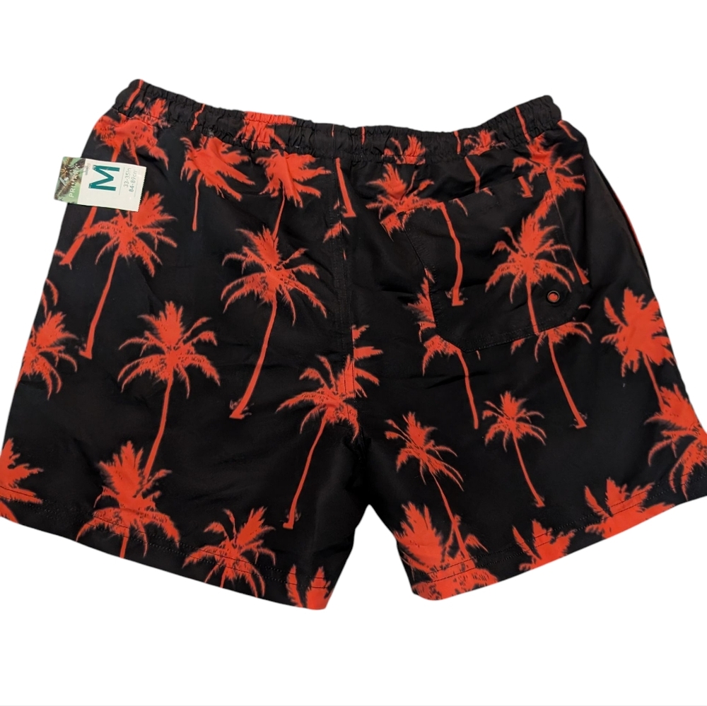 Primark palm tree Black Orange swimshorts size M new‎ with tags